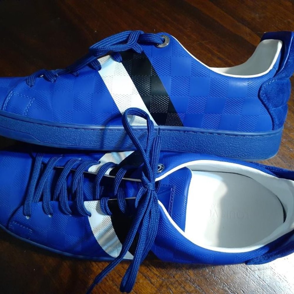 Louie Vuitton Front Row leather sneakers Navy blue